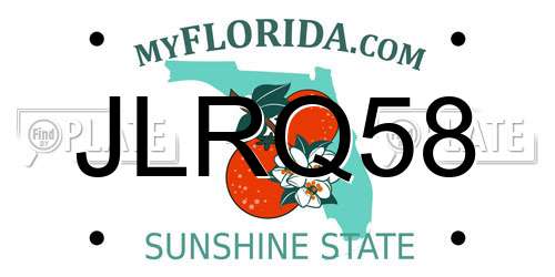 JLRQ58 Florida License Plate