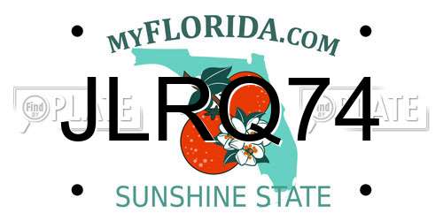 JLRQ74 Florida License Plate