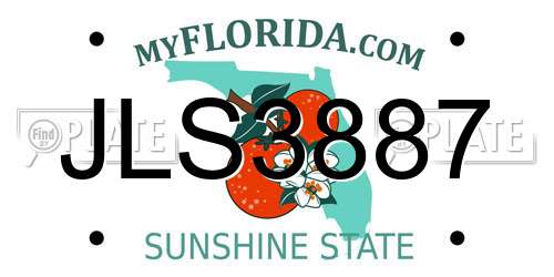 JLS3887 Florida License Plate