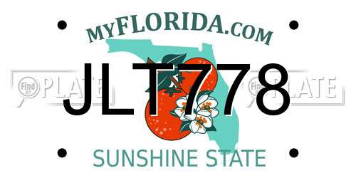 JLT778 Florida License Plate