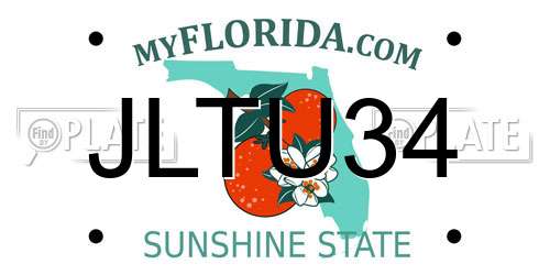 JLTU34 Florida License Plate