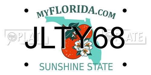 JLTY68 Florida License Plate