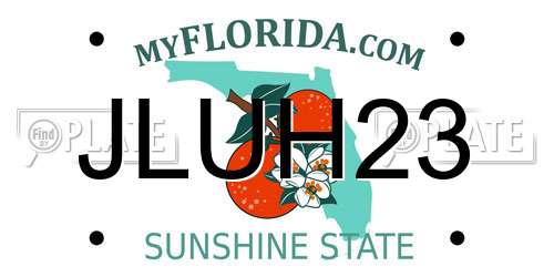 JLUH23 Florida License Plate