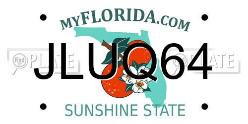 JLUQ64 Florida License Plate