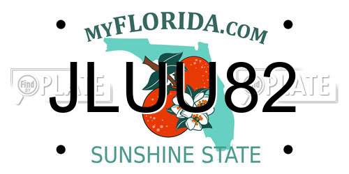 JLUU82 Florida License Plate