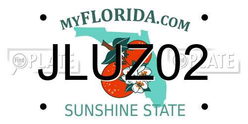 JLUZ02 Florida License Plate