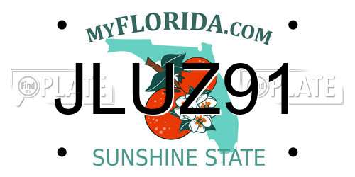 JLUZ91 Florida License Plate