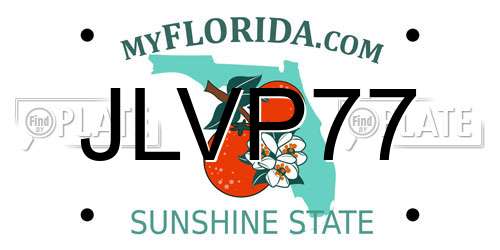 JLVP77 Florida License Plate