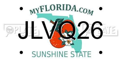 JLVQ26 Florida License Plate