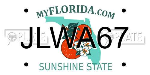 JLWA67 Florida License Plate