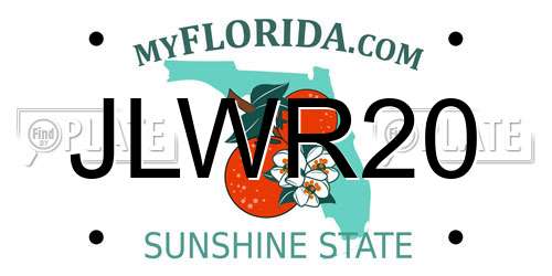 JLWR20 Florida License Plate