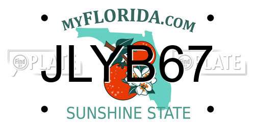 JLYB67 Florida License Plate