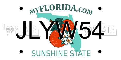 JLYW54 Florida License Plate