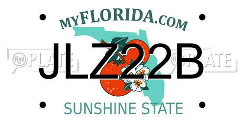 JLZ22B Florida License Plate