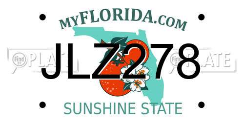 JLZ278 Florida License Plate