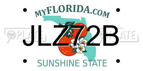 JLZ72B Florida License Plate