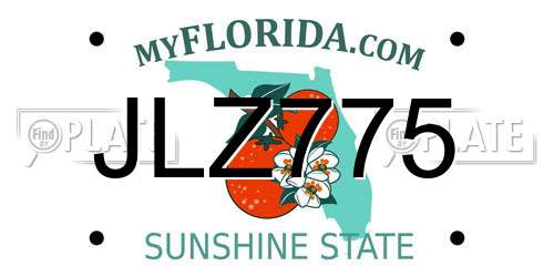 JLZ775 Florida License Plate