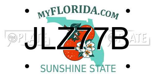 JLZ77B Florida License Plate