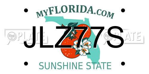 JLZ77S Florida License Plate