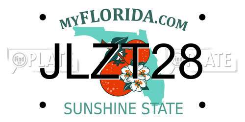 JLZT28 Florida License Plate