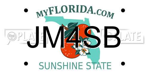 JM4SB Florida License Plate
