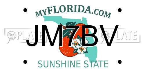 JM7BV Florida License Plate