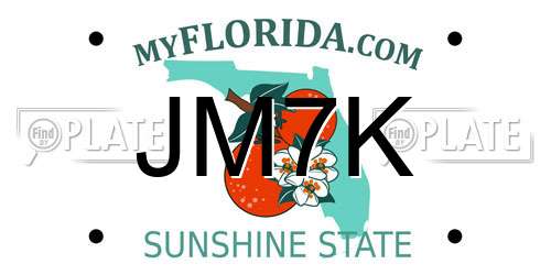 JM7K Florida License Plate