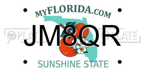 JM8QR Florida License Plate