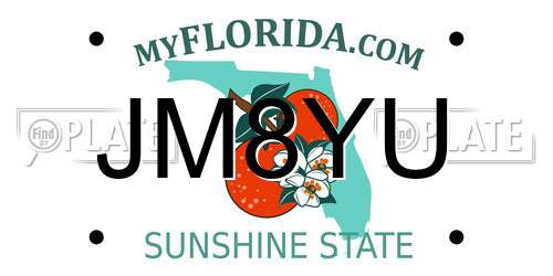 JM8YU Florida License Plate