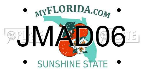JMAD06 Florida License Plate