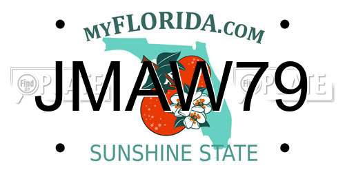 JMAW79 Florida License Plate