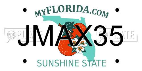 JMAX35 Florida License Plate