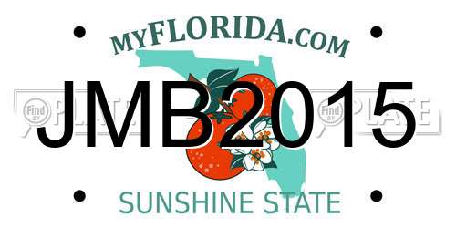 JMB2015 Florida License Plate