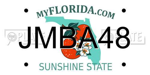 JMBA48 Florida License Plate
