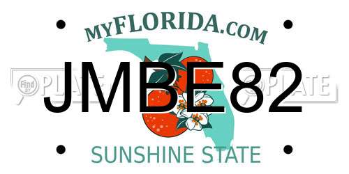 JMBE82 Florida License Plate