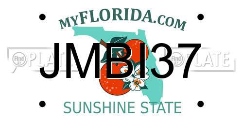 JMBI37 Florida License Plate