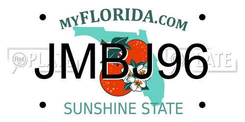 JMBJ96 Florida License Plate
