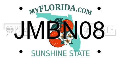 JMBN08 Florida License Plate