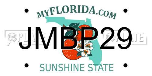 JMBP29 Florida License Plate