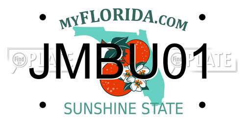 JMBU01 Florida License Plate