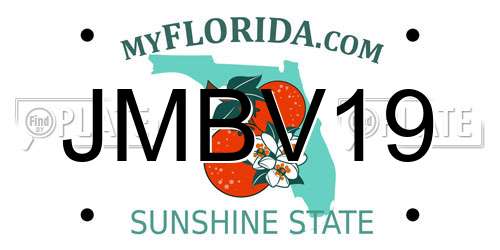 JMBV19 Florida License Plate