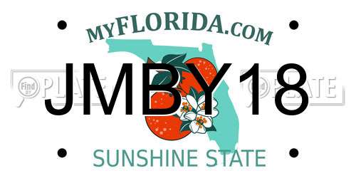 JMBY18 Florida License Plate
