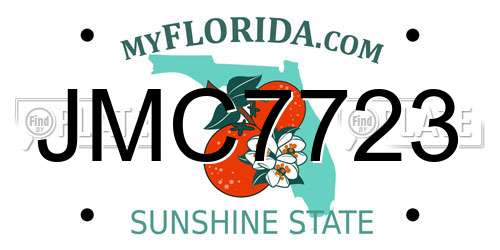 JMC7723 Florida License Plate