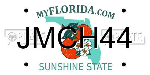 JMCH44 Florida License Plate