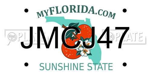 JMCJ47 Florida License Plate