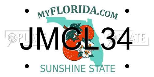 JMCL34 Florida License Plate