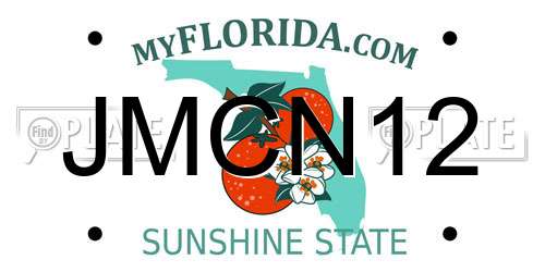 JMCN12 Florida License Plate
