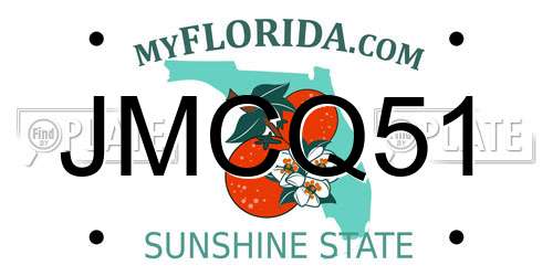 JMCQ51 Florida License Plate