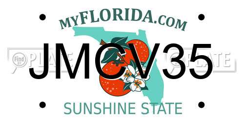 JMCV35 Florida License Plate