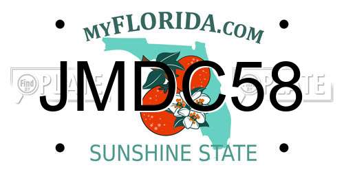 JMDC58 Florida License Plate